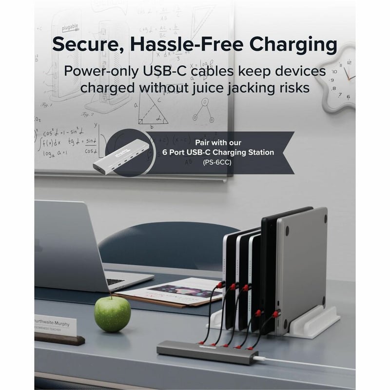 PLUGABLE 5-PACK USB-C CABLES 240W CHARGING WITH DATA BLOCKING - Thumbnail 4