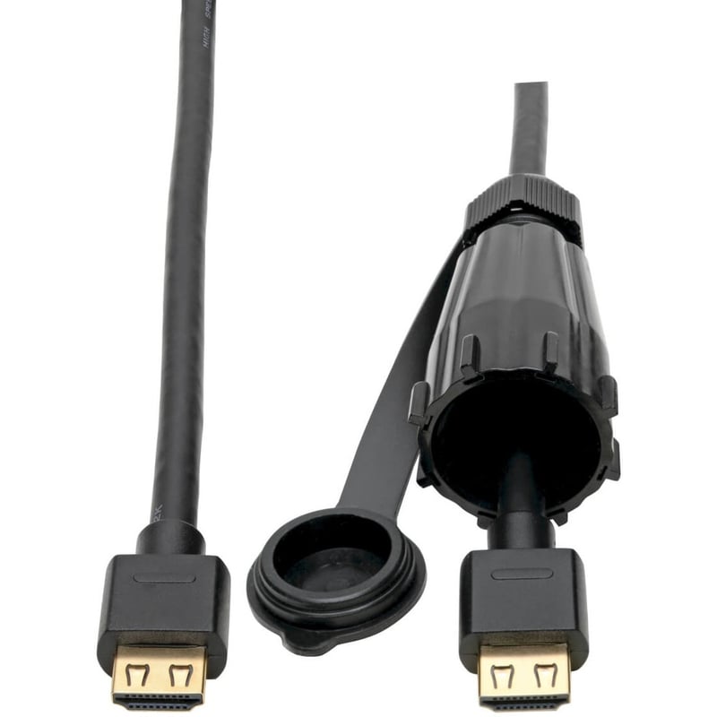 Eaton Tripp Lite Series High-Speed HDMI Cable (M/M) - 4K 60 Hz, HDR, Industrial, IP68, Hooded Connector, Black, 12 ft. - Thumbnail 1