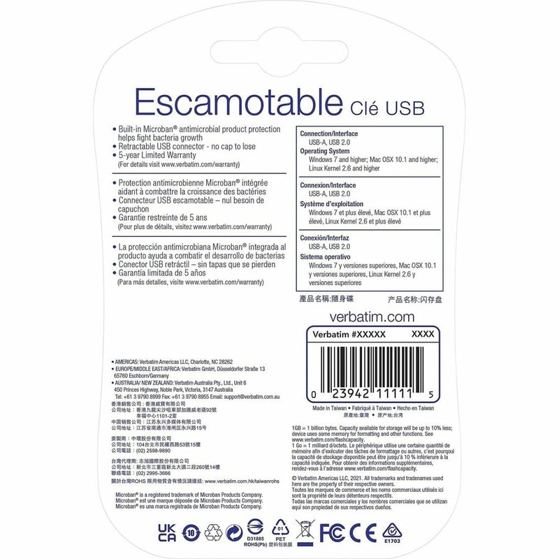 64GB USB Flash Drive - Blue - Thumbnail 2