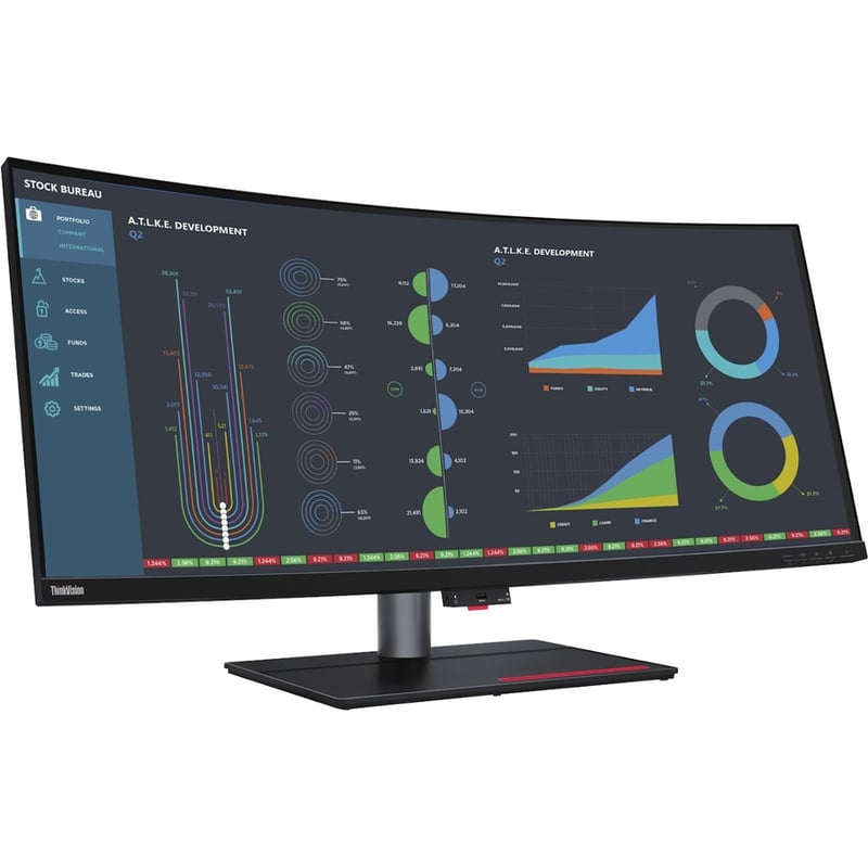Lenovo ThinkVision P40w-20 40" Class Webcam WUHD Curved Screen LCD Monitor - 21:9 - Raven Black