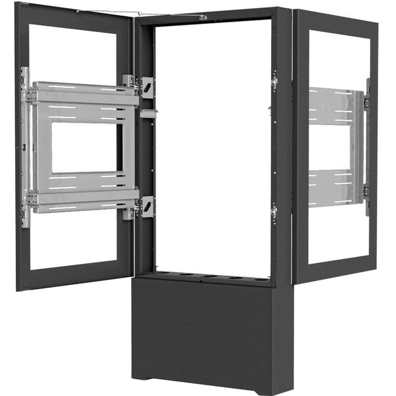 Chief Impact 55 Inch Floor Mounted Back-to-Back Kiosk - Portrait Orientation - Black - Thumbnail 1