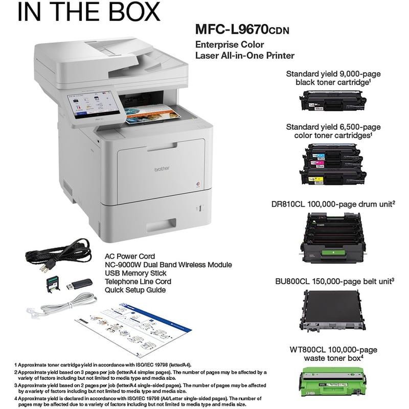 Brother Workhorse MFC-L9670CDN Enterprise Color Laser All-in-One Printer with Fast Printing, Large Paper Capacity, and Advanced Security Features - Thumbnail 4