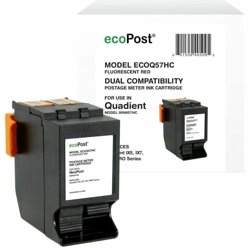 ecoPost Remanufactured Postage Meter Red Ink Cartridge for Quadient (NeoPost) IXINK57HC - Thumbnail 1