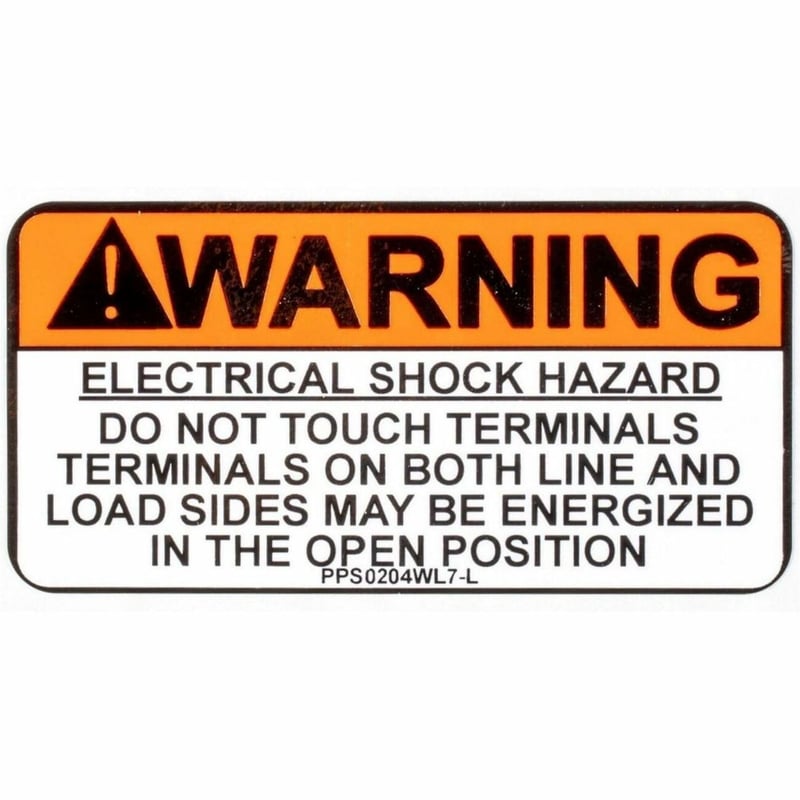2X4 LABEL - SHOCK HAZARD NO