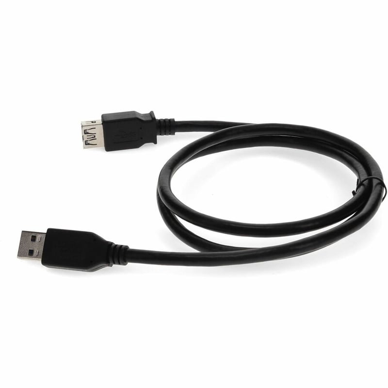 AddOn 15ft USB 3.0 (A) Male to Female Black Cable - Thumbnail 2