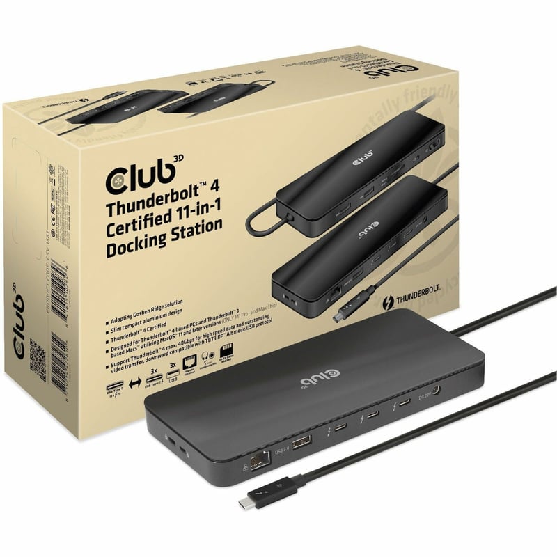 Club 3D Thunderbolt 4 Certified 11-in-1 Docking Station - Thumbnail 1