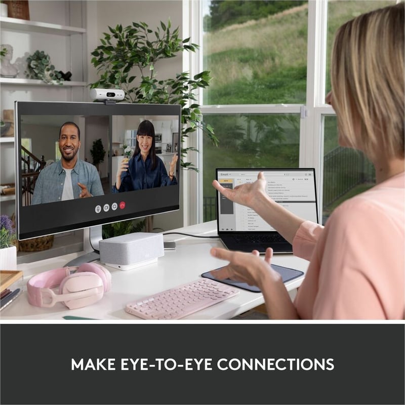 Logitech BRIO 500 Webcam - 4 Megapixel - 60 fps - Off White - USB Type C - Thumbnail 2
