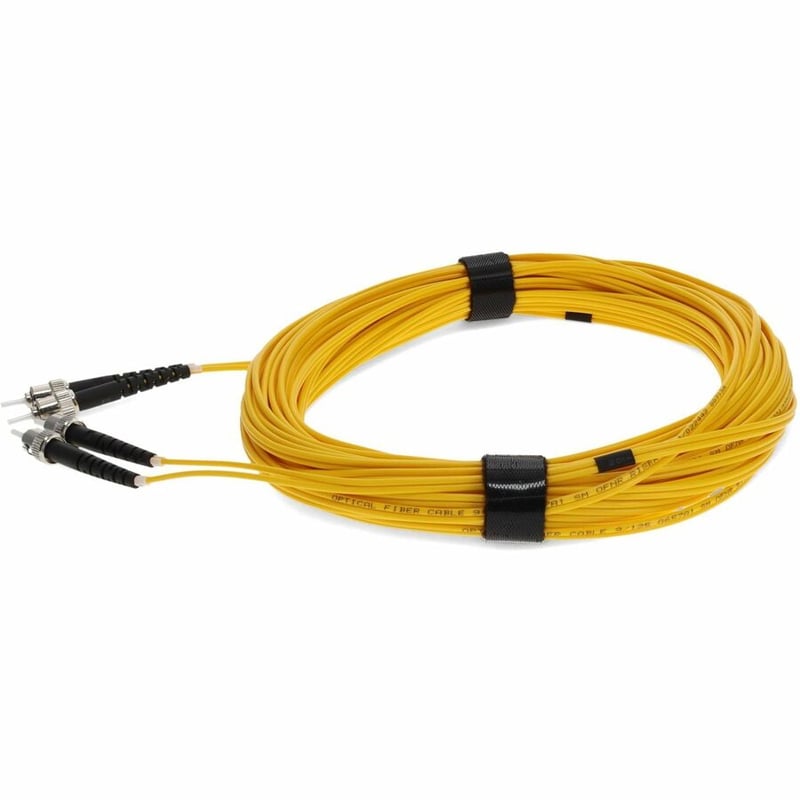 AddOn 18m ST to ST Yellow OS2 Duplex OFNR (Riser-Rated) TAA SMF Fiber Patch Cable - Thumbnail 2