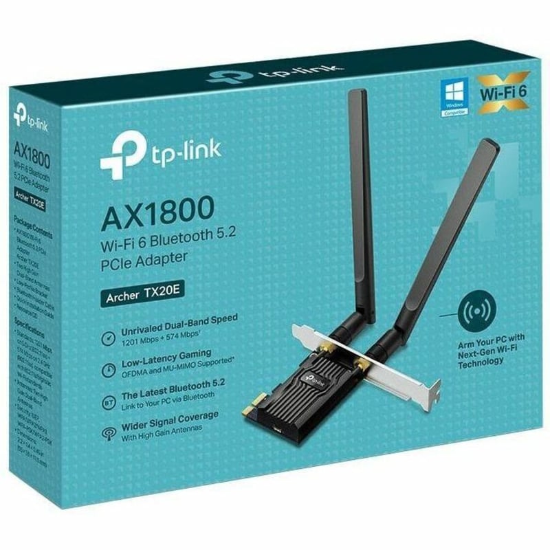 TP-Link Archer TX20E - AX1800 Dual Band Wi-Fi 6 Bluetooth 5.2 PCI Express Adapter - Thumbnail 2