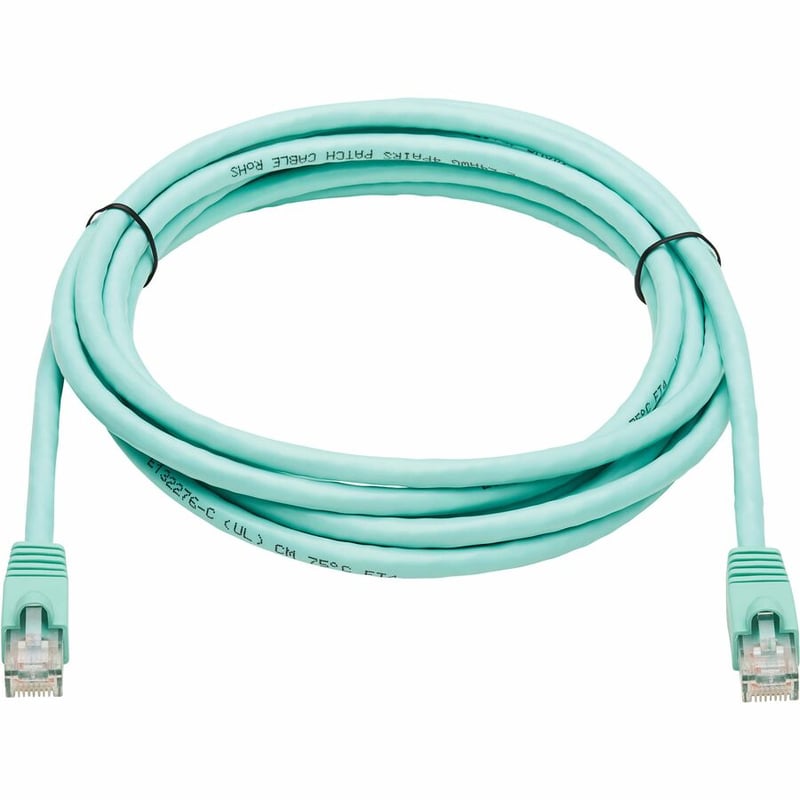 Eaton Tripp Lite Series Cat6a 10G Snagless UTP Ethernet Cable (RJ45 M/M), Aqua, 10 ft. (3.05 m) - Thumbnail 2