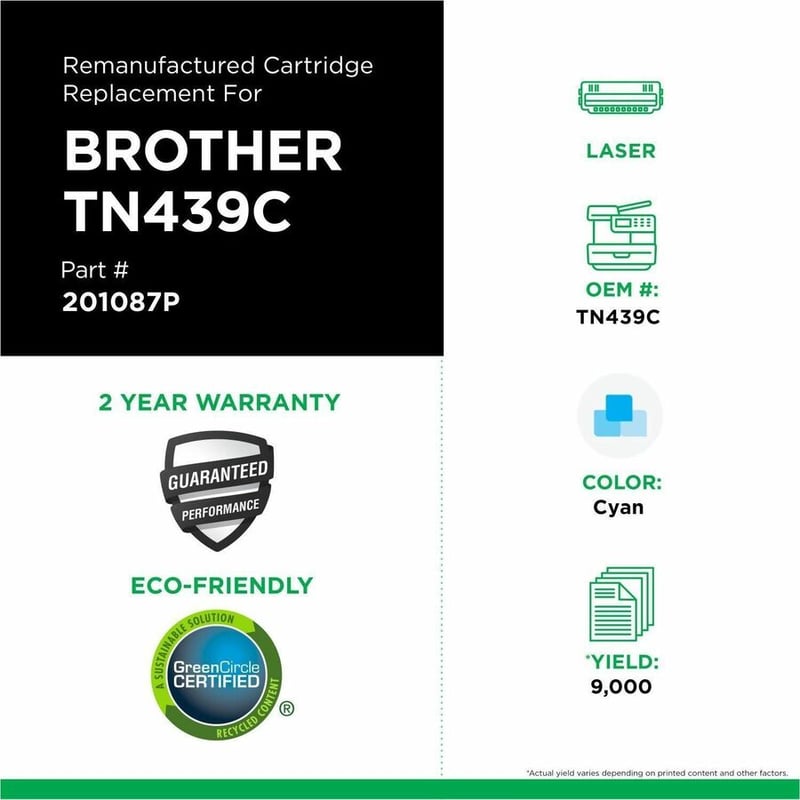 Clover Imaging Remanufactured Ultra High Yield Cyan Toner Cartridge for Brother TN439C - Thumbnail 3