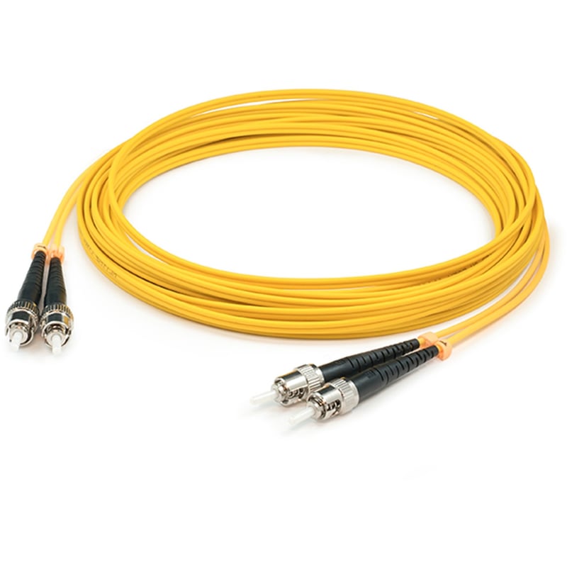AddOn 0.5m ST to ST Yellow OS2 Duplex LSZH SMF Fiber Patch Cable - Thumbnail 1