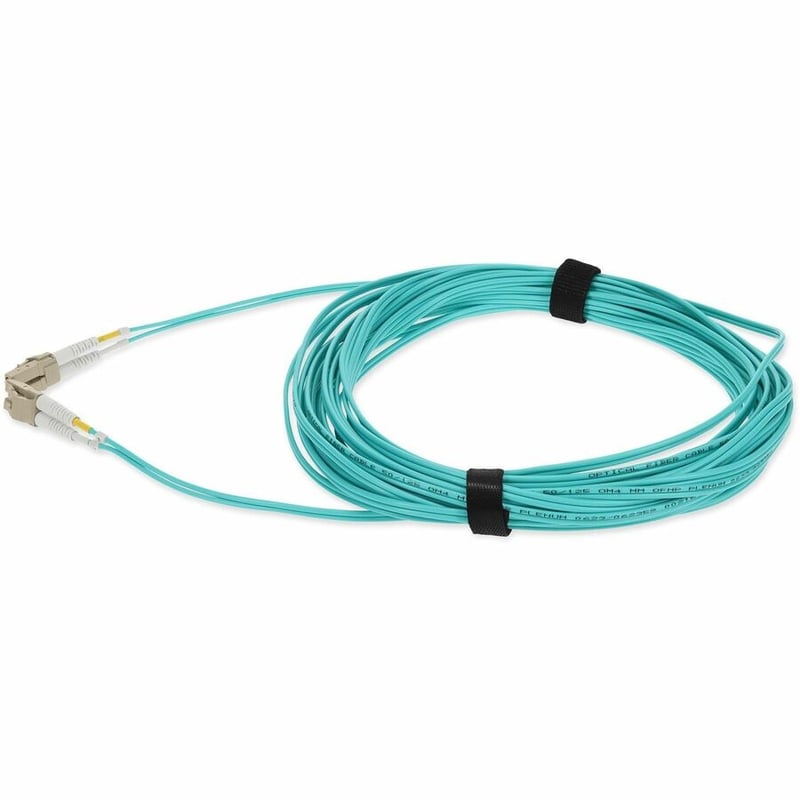 AddOn 8m LC to LC Aqua OM4 Duplex OFNP (Plenum-Rated) TAA Fiber Patch Cable - Thumbnail 2