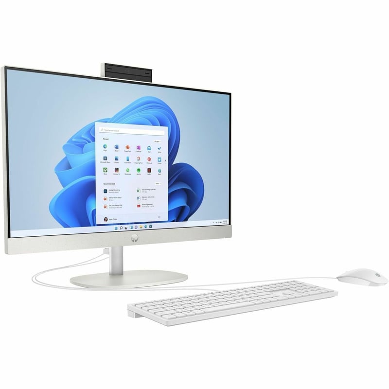 HP 24-cr0000 24-cr0220 All-in-One Computer - AMD Ryzen 3 7320U - 8 GB - 256 GB SSD - 23.8" Full HD Touchscreen - Desktop - Shell White - Thumbnail 1