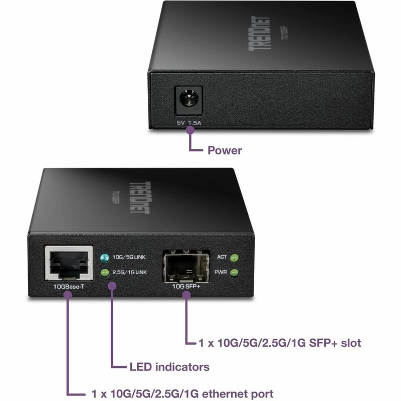 TRENDnet 10GBase-T to SFP+ Fiber Media Converter - Thumbnail 4