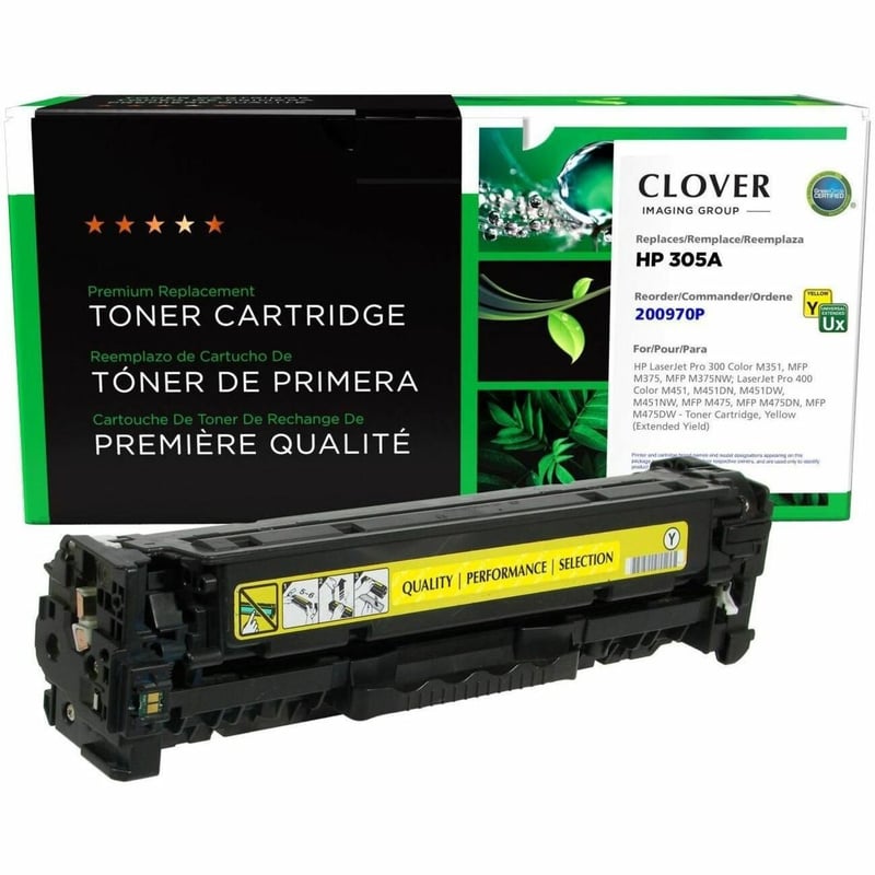 Clover Imaging Remanufactured Extended Yield Yellow Toner Cartridge for HP CE412A - Thumbnail 1