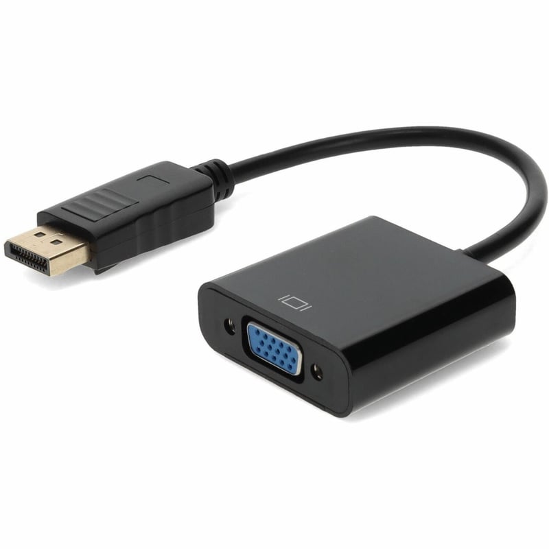 AddOn DisplayPort 1.2 Male to VGA Female Black Adapter Which Requires DP++ For Resolution Up to 1920x1200 (WUXGA) - Thumbnail 1