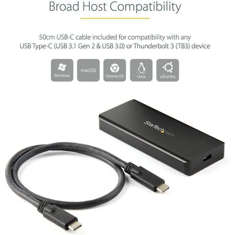 StarTech.com USB-C 10Gbps M.2 NVMe PCIe SSD Enclosure - 1GB/s Rugged Aluminum M.2 PCI Express M-Key Case IP67 Rated - Mac/PC - Thumbnail 5