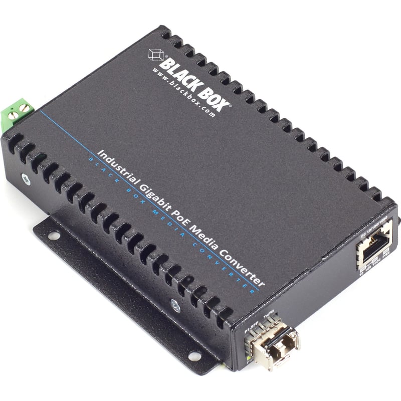 Black Box PoE Industrial Gigabit Ethernet Media Converter, SFP - Thumbnail 1