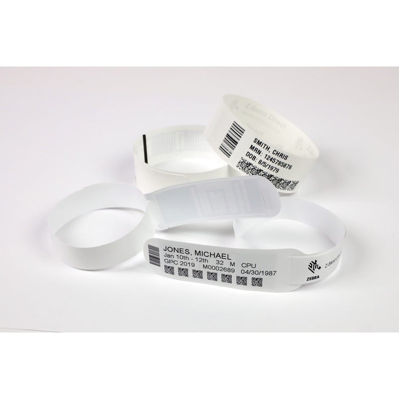 Zebra Wristband Polypropylene 1 x 10in Direct Thermal Zebra Z-Band Fun Blue 1 in core - Thumbnail 2