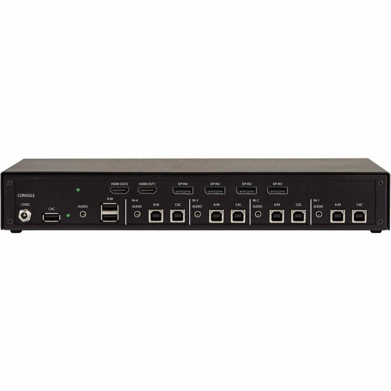 Black Box KVM Switch, NIAP 4.0 Certified - 4-Port, Single-Monitor, DisplayPort with MST, HDMI Out, CAC - Thumbnail 3
