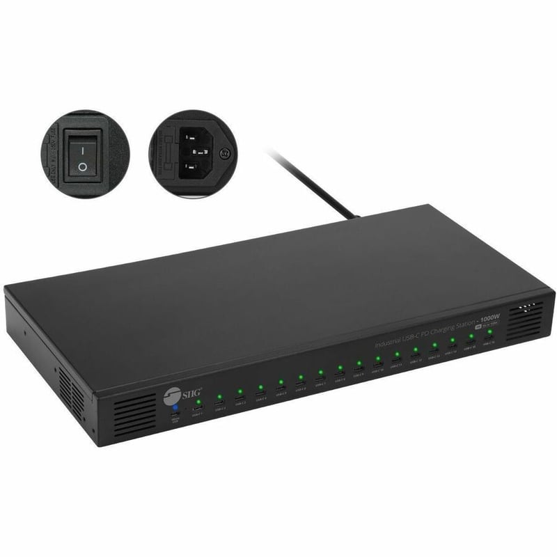 SIIG 16-PORT INDUSTRIAL USB-C PD CHARGING STATION 1000W - Thumbnail 3