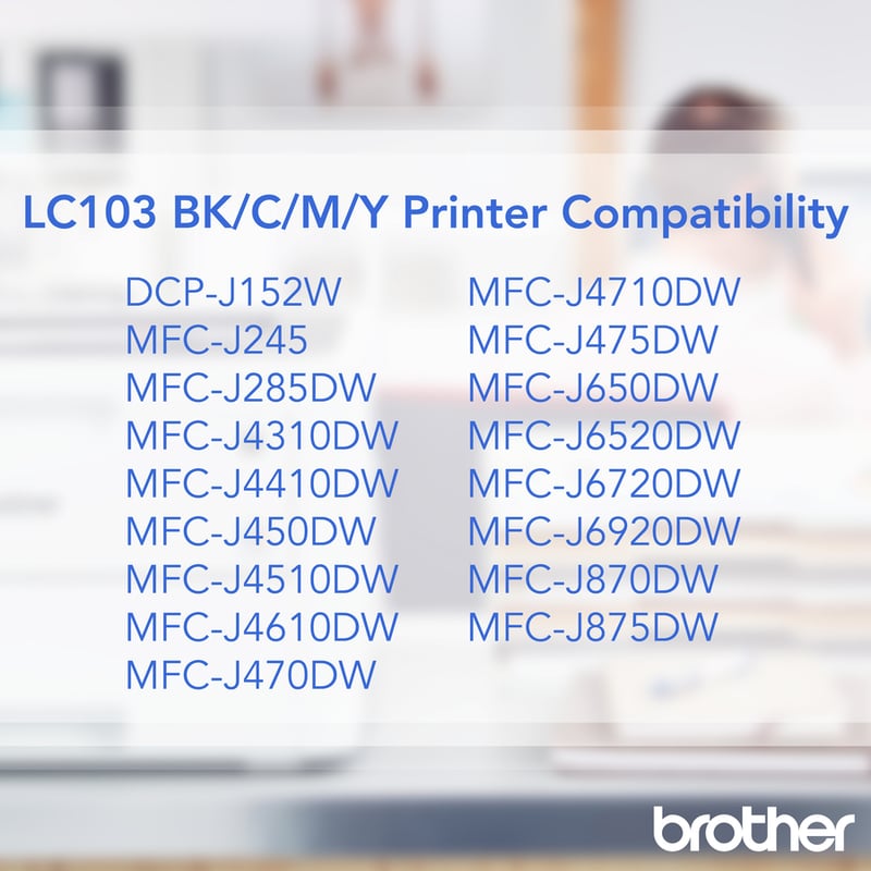 Brother Genuine Innobella LC103C High Yield Cyan Ink Cartridge - Thumbnail 2