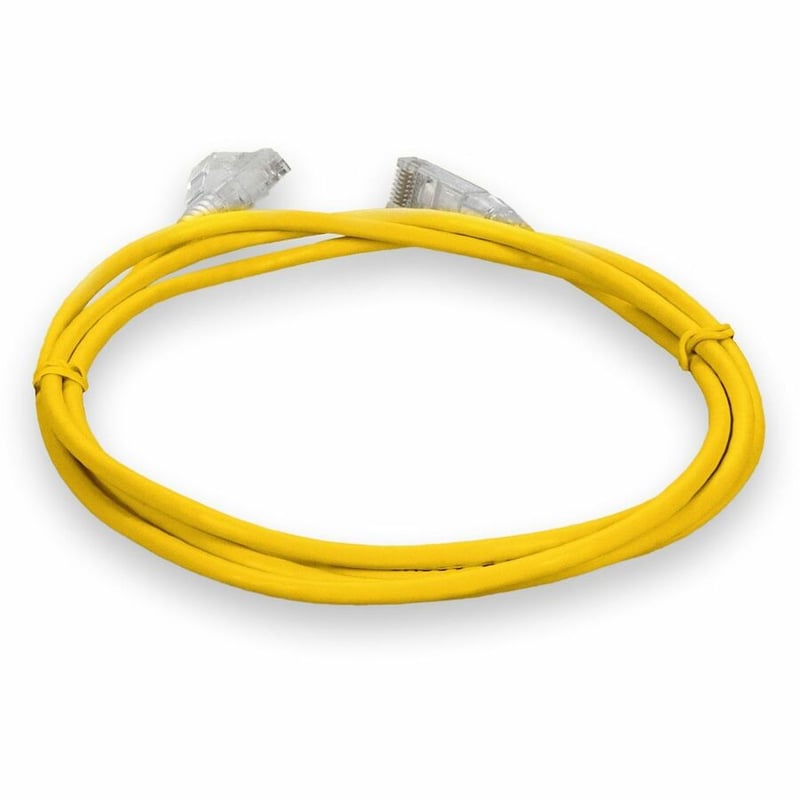 AddOn 3ft Yellow CAT 6 Slim PVC Ethernet Cable Non-Booted RJ-45 M/M - Thumbnail 4