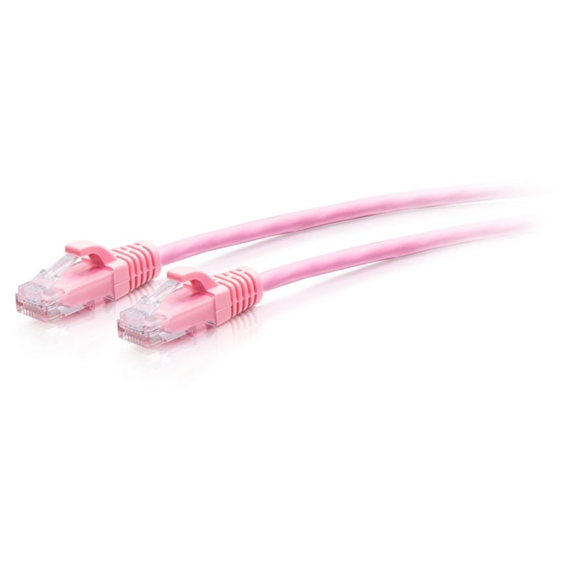 C2G 7ft Cat6a Snagless Unshielded (UTP) Slim Ethernet Patch Cable - Pink - Thumbnail 1