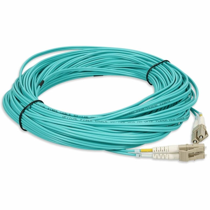 AddOn 33m LC to LC Aqua OM4 Duplex OFNP (Plenum-Rated) Fiber Patch Cable