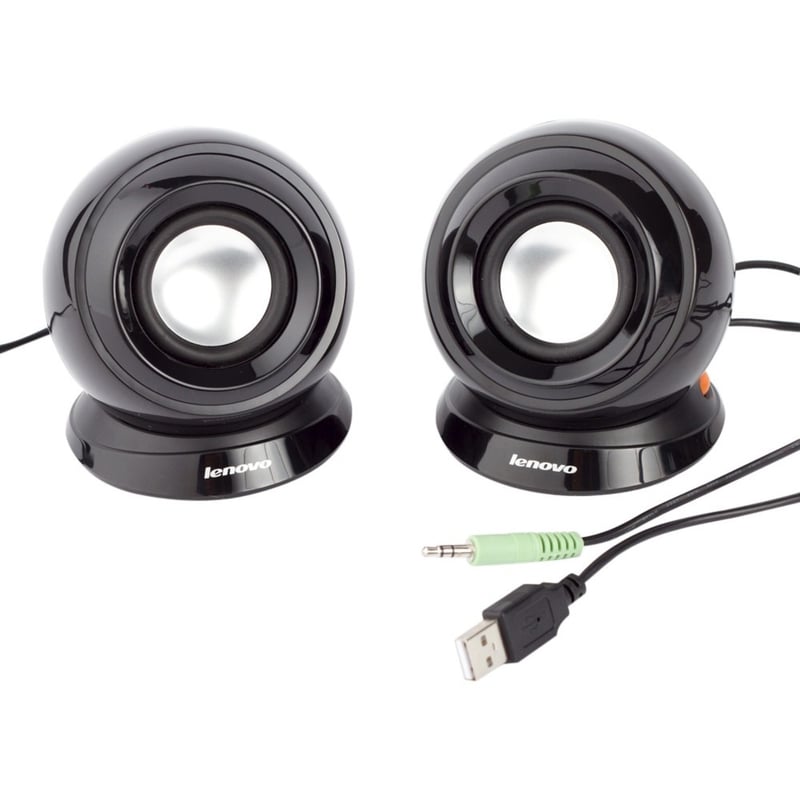 Lenovo M0520 2.0 Speaker System - 2 W RMS - Black - Thumbnail 1