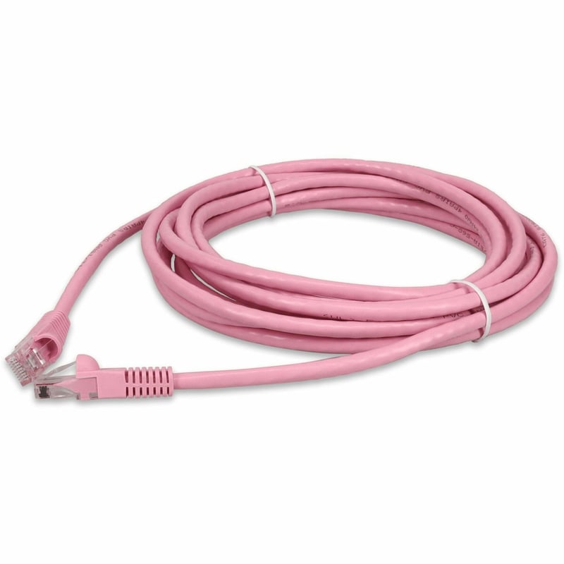 AddOn 12ft Pink CAT 6 PVC Ethernet Cable Snagless Bubble Boot RJ-45 M/M - Thumbnail 1
