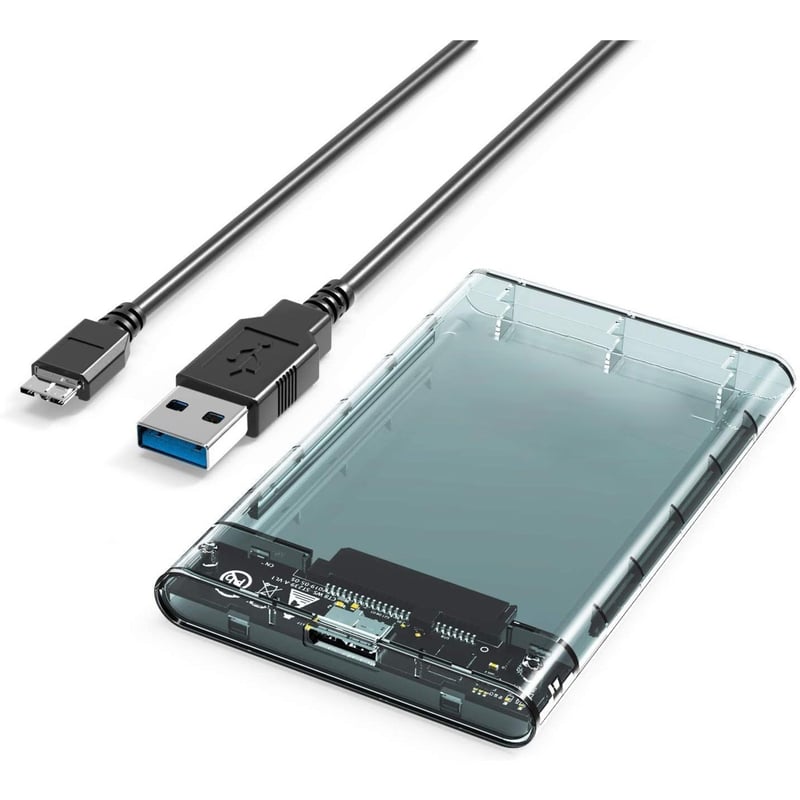 4XEM's Clear USB 3.0 to SATA Hard Drive Enclosure for 2.5' HDD/SDD - Thumbnail 1