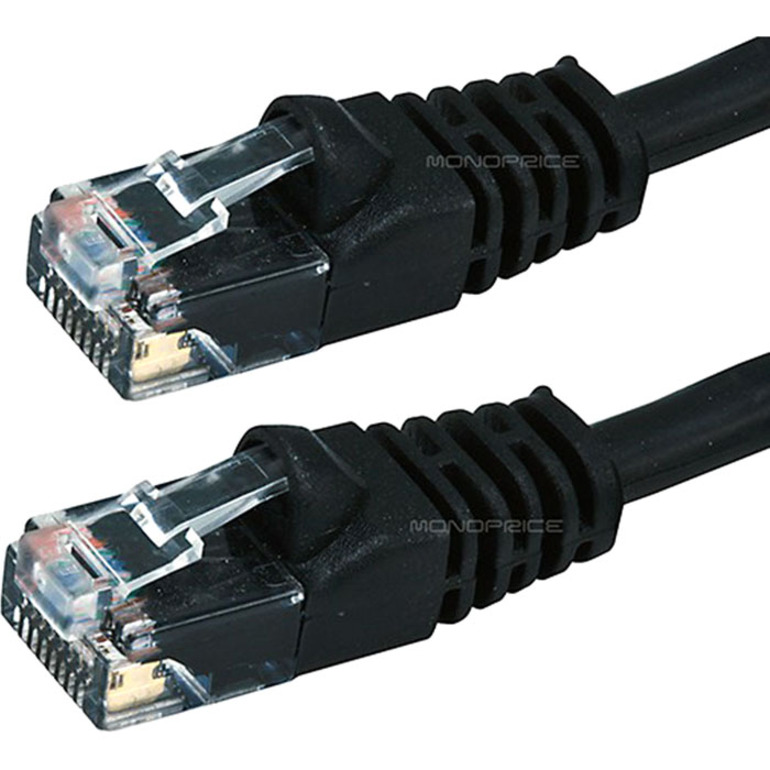 CAT5E 24AWG UTP ETHERNET NETWORK PATCH CABLE, 10FT BLACK - Thumbnail 2