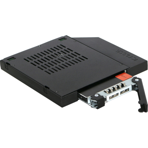 Icy Dock ToughArmor MB411SPO-1B Drive Bay Adapter for 5.25" - Serial ATA/600 Host Interface Internal - Black - Thumbnail 2