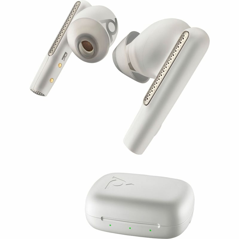 Poly Voyager Free 60 UC M White Sand Earbuds+ BT700 USB-A Adapter + Basic Charge Case - Thumbnail 1