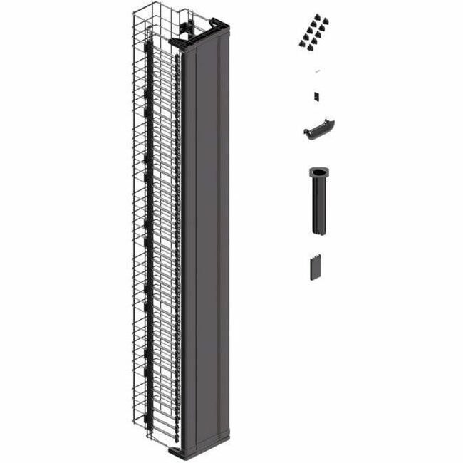 Ortronics MM20 Vertical Cable Manager with Door, 10" Wide, for 7 ft (45U) Rack, Black