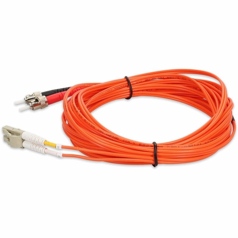 AddOn 0.5m ST to LC Orange OM1 Duplex OFNR (Riser-Rated) MMF Fiber Patch Cable - Thumbnail 2