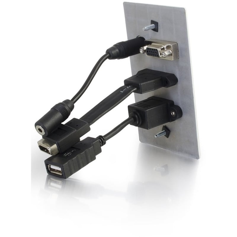 SINGLE GANG WP HDMI VGA 3.5MM USB-AL - Thumbnail 3