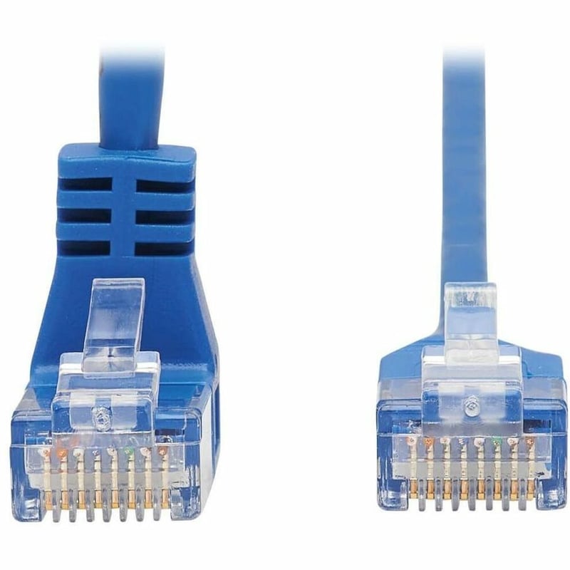 Tripp Lite by Eaton Down-Angle Cat6 Gigabit Molded Slim UTP Ethernet Cable (RJ45 Right-Angle Down M to RJ45 M) Blue 2 ft. (0.61 m) - Thumbnail 3