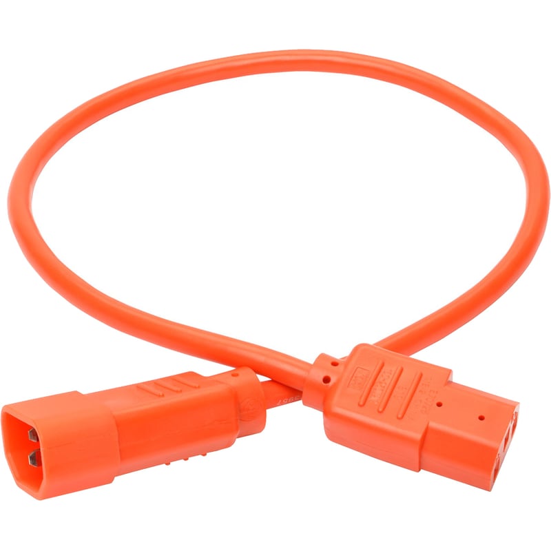 Eaton Tripp Lite Series PDU Power Cord, C13 to C14 - 10A, 250V, 18 AWG, 2 ft. (0.61 m), Orange - Thumbnail 2