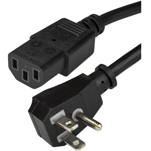 StarTech.com 15ft(4.5m) Computer Power Cord, Flat 5-15P to C13, 10A 125V 18AWG, Black Replacement AC PC Power Cord, TV/Monitor Power Cable - Thumbnail 1