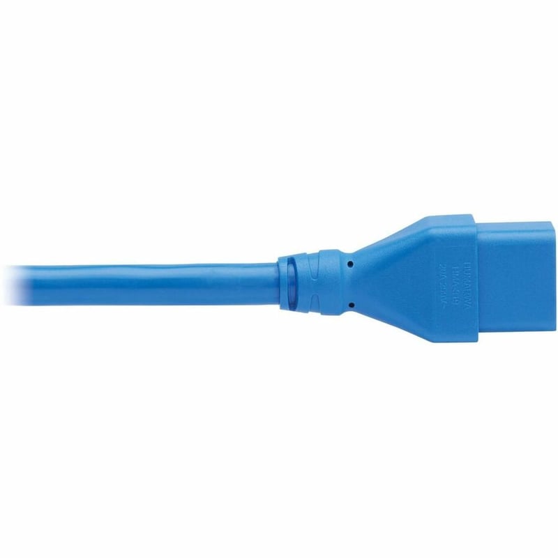 POWER EXTENSION CORD C20 C19 HEAVY-DUTY 20A 250V 12 AWG BLUE 2FT - Thumbnail 3