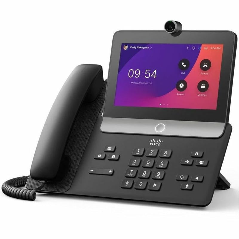 Webex 8875 IP Phone - Corded - Corded/Cordless - Wi-Fi, Bluetooth - Desktop - Carbon Black - TAA Compliant - Thumbnail 3