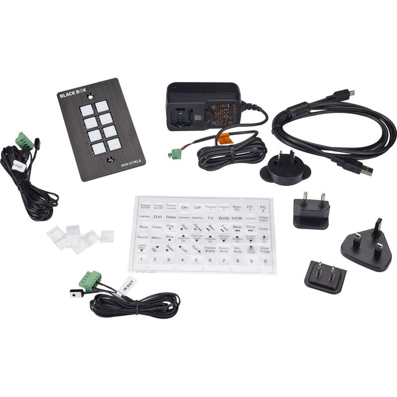 Black Box Wallplate Control Panel - RS-232, 8-Button - Thumbnail 3