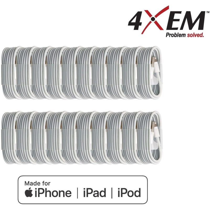 4XEM 20 Pack 3ft 1m Lightning Cable Compatible with Apple iPhone/iPad/iPod - MFi Certified - Thumbnail 3