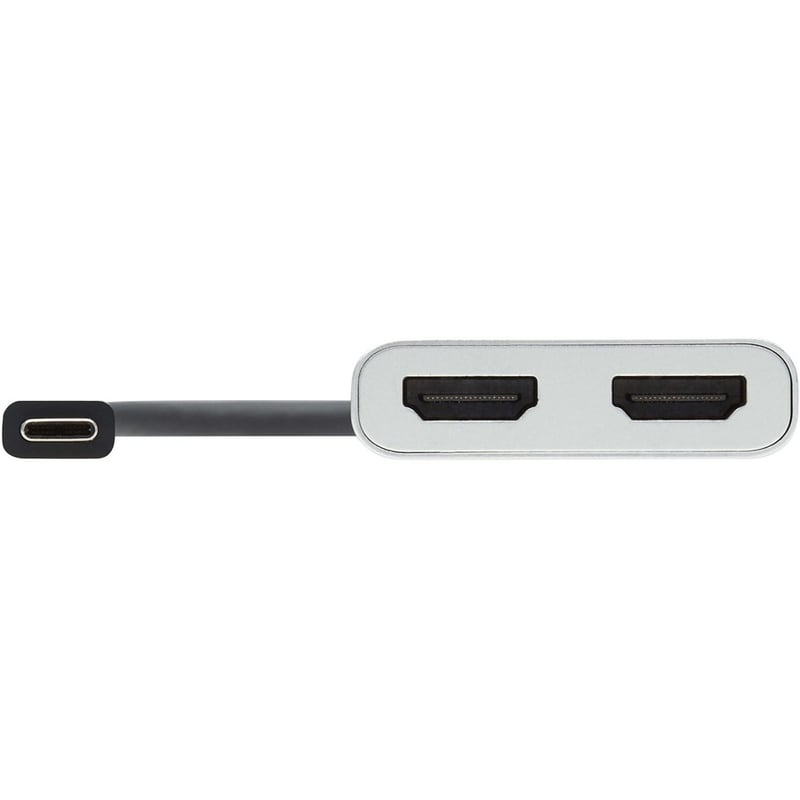 Eaton Tripp Lite Series Dual-Monitor Thunderbolt 3 to HDMI Adapter (M/2xF) - 4K 60 Hz, 4:4:4, Silver - Thumbnail 2