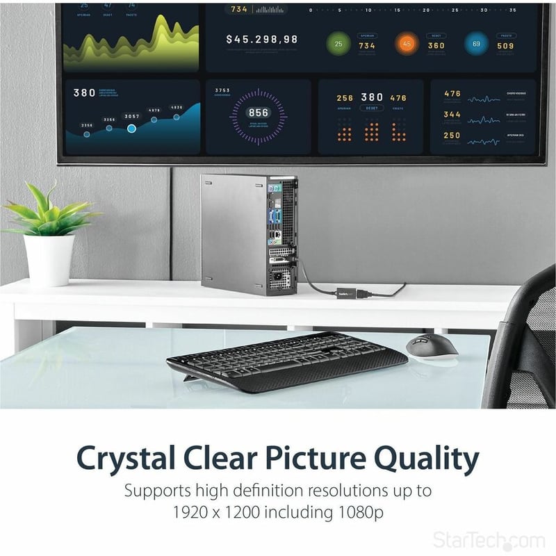StarTech.com DisplayPort to HDMI Adapter, 1080p DP to HDMI Video Converter, DP to HDMI Monitor/TV Dongle, Passive, Latching DP Connector - Thumbnail 4