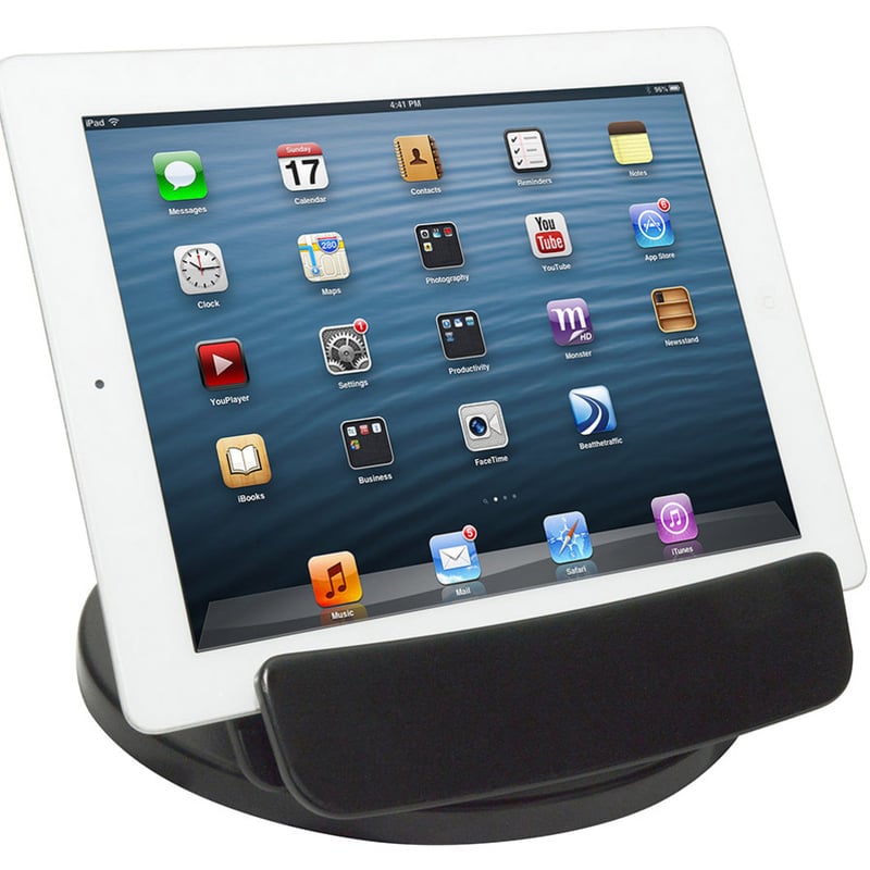 Kantek Rotating Foldable Desk Top Tablet Stand, Black - Thumbnail 5
