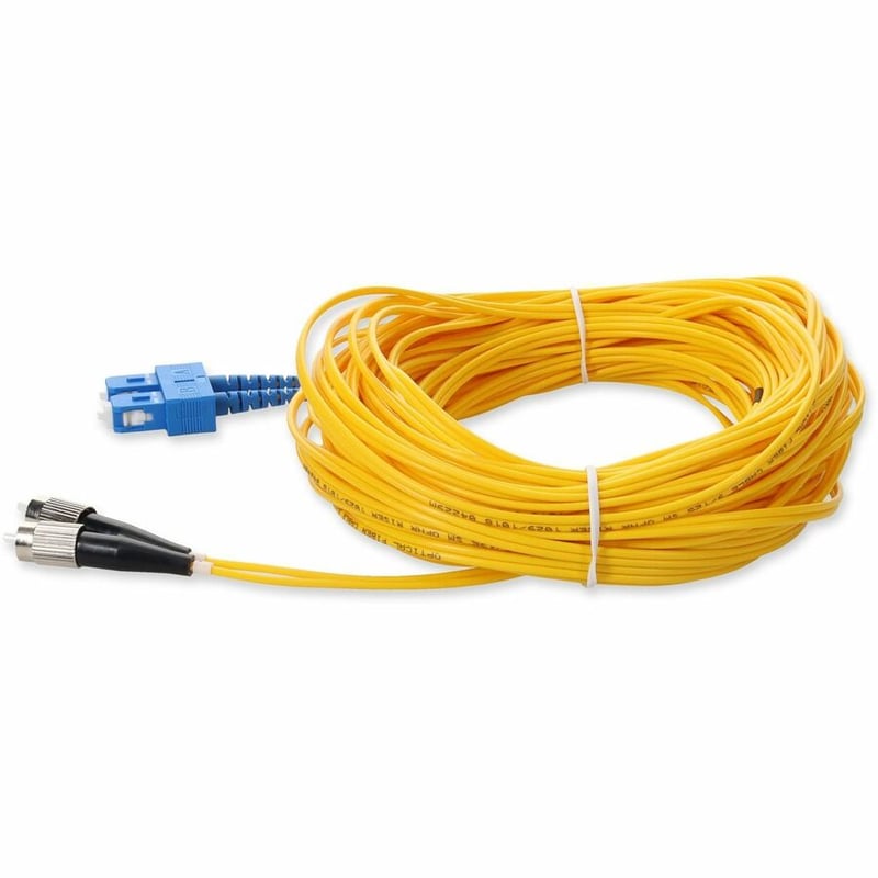 AddOn 13m SC to FC Yellow OS2 Duplex OFNR (Riser-Rated) SMF Fiber Patch Cable - Thumbnail 2